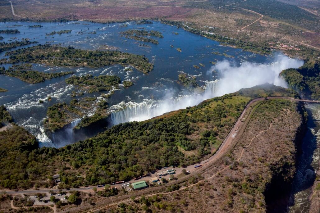 Aerial view of Victoria Falls