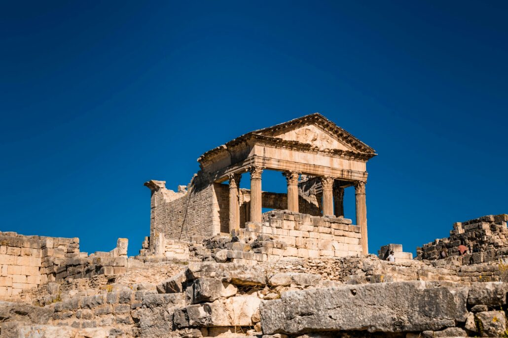 Famous Dougga archaeological site in Tunisia