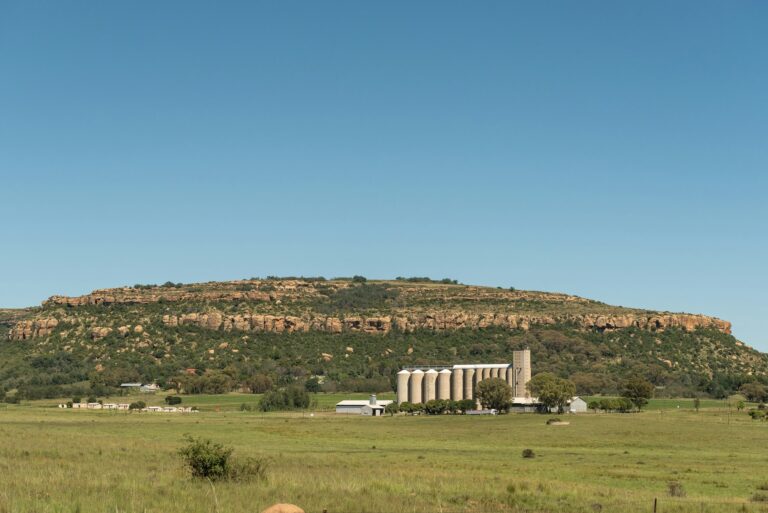 View of silos at Modderpoort near Ladybrand